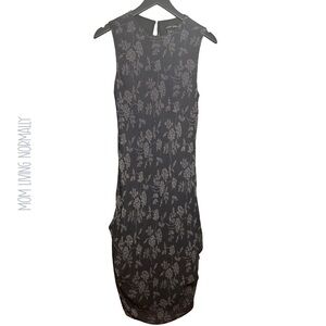 Elegant Black Floral Midi Dress